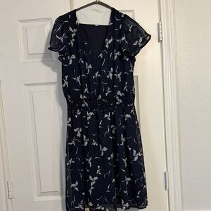 Gilli Navy and White Floral Midi Dress